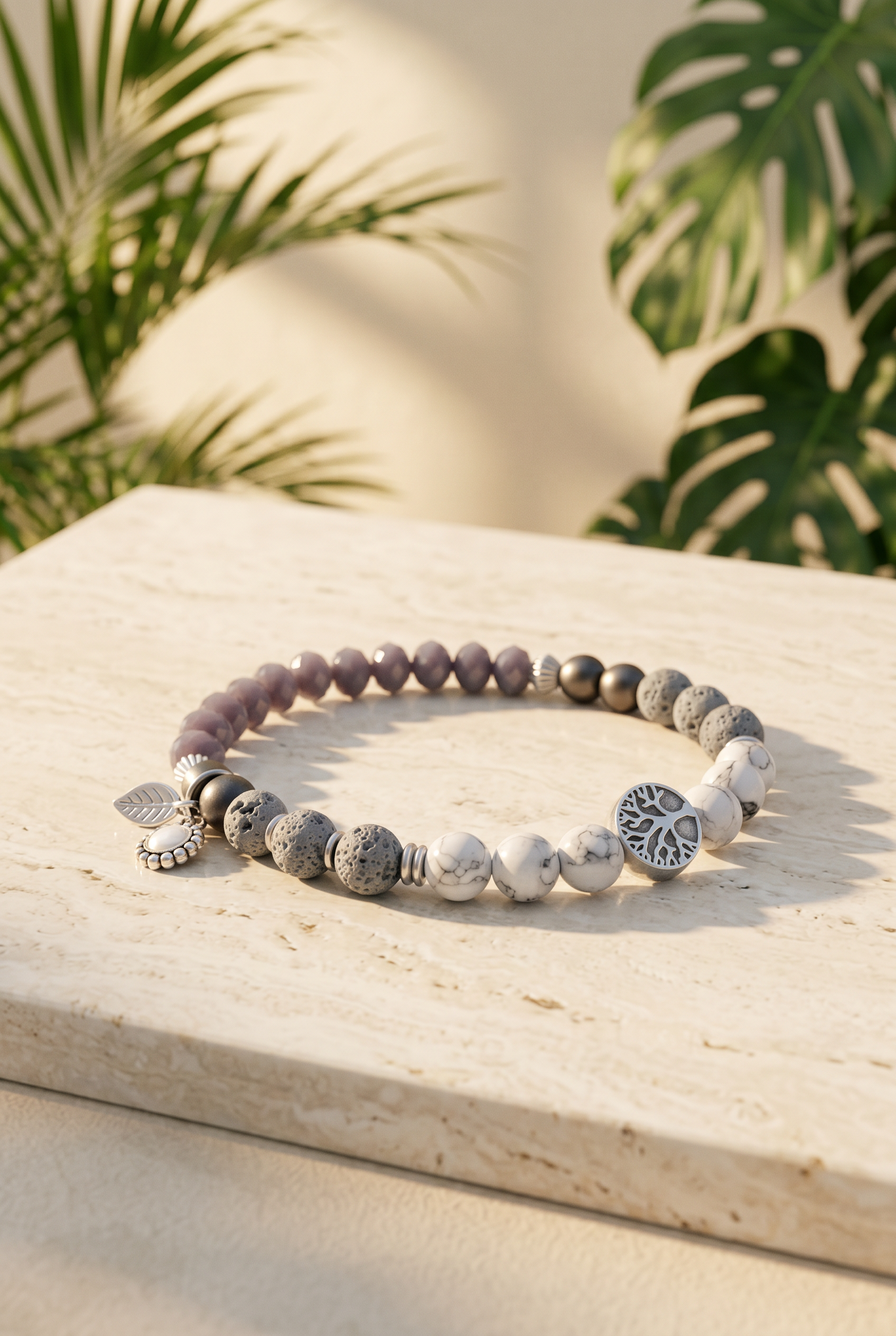 Diffuser Bracelet TREE OF LIFE handmade - with Lava Beads