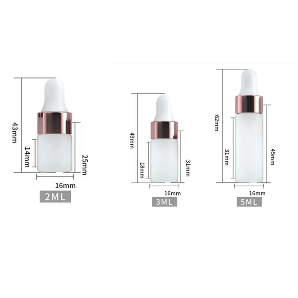 Mini Pipetten-Flaschen 3ml oder 1ml in braun/gold/schwarz - 25er Großpack