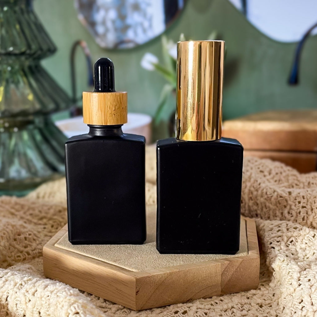 BLACK BEAUTY -Pipetten oder Spray-Flasche mit Bambus-Ring in 30ml