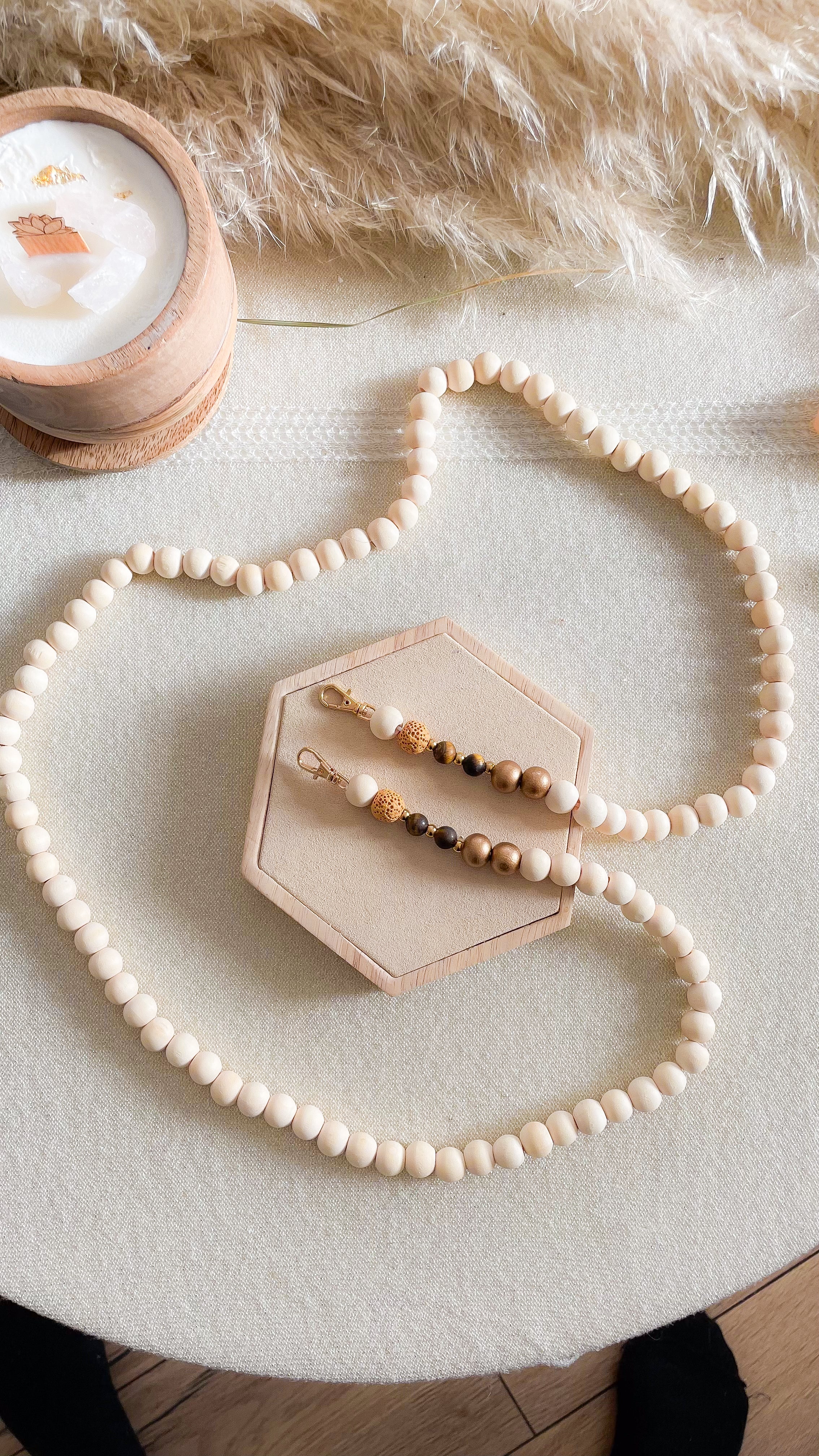Diffuser Handykette  Tigerauge I Lavastein - handmade
