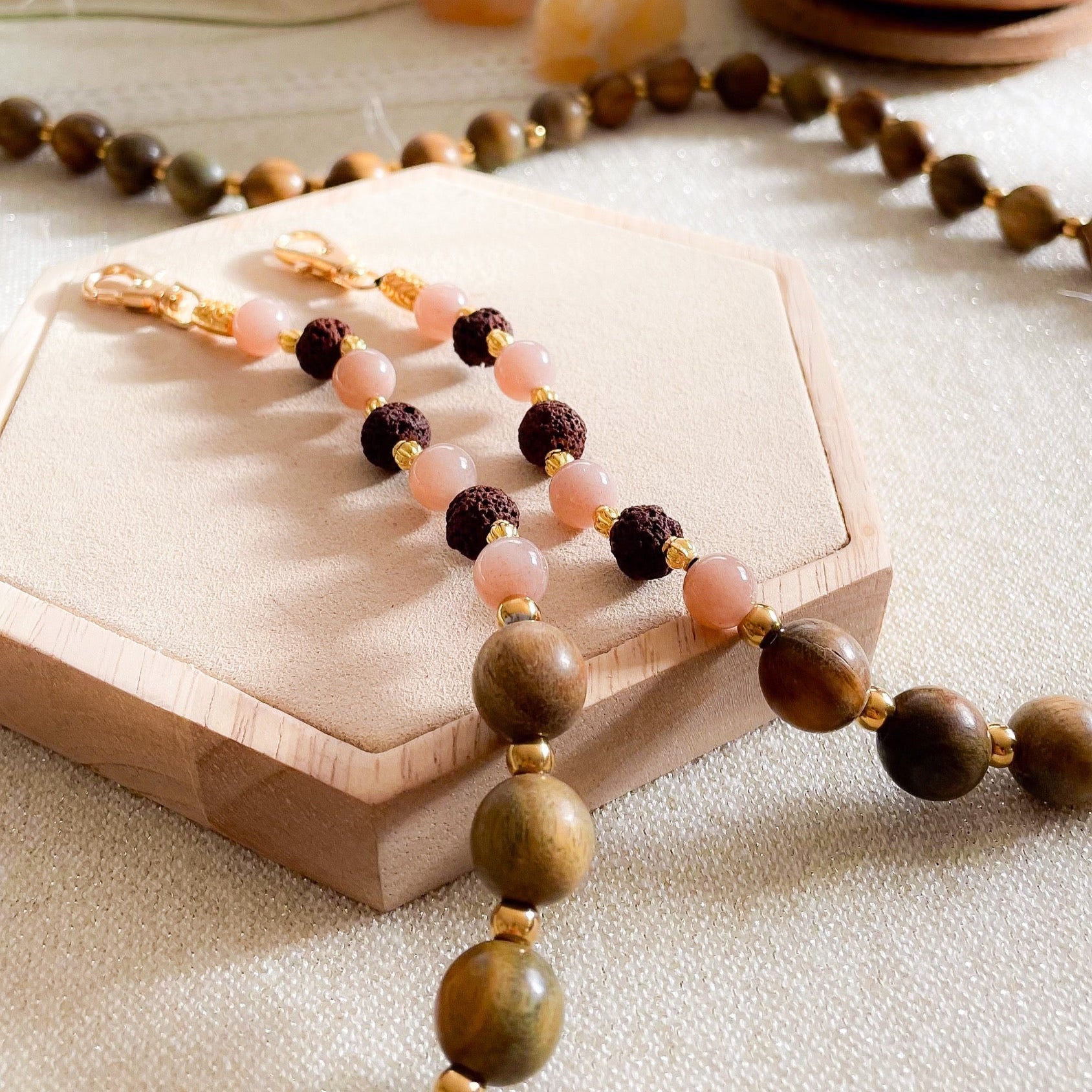 Diffuser Handykette Sandelholz I Mondstein I Lavastein - handmade