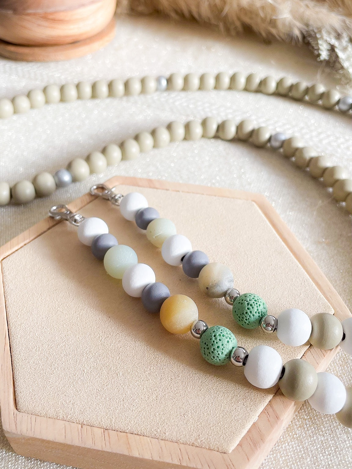 Diffuser Handykette  Amazonit I Lavastein - handmade