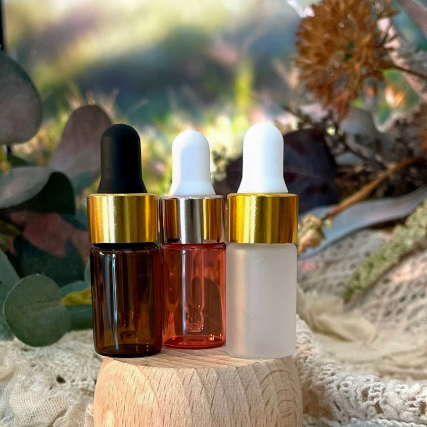 Mini Pipetten-Flaschen 5ml oder 1ml in frostweiß/rosegold/weiß - 25er Großpack